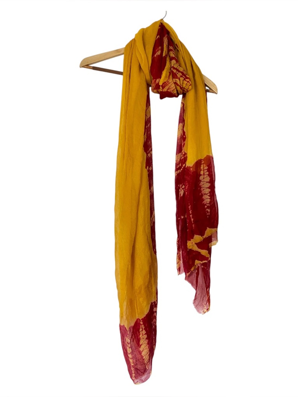 Yellow and Red Chiffon Scarf Wrap Veil Sari Hijab